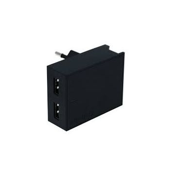 Incarcator Retea Smart IC 2xUsb 3A + Cablu Date Usb/Lightning MFi 1.2 Negru