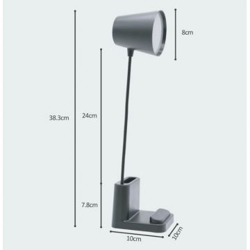 Lampa De Birou USB 3 In 1 Cu Statie De Incarcare Pentru Telefon Mobil Si Carcasa Pentru Creion