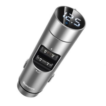 Modulator FM Premium Baseus, Dual USB, Fast Charger, Bluetooth 5, FLAC Looseless Audio, Surround, Transmitator