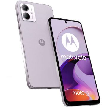 Smartphone Motorola Moto G14, 128GB, 4GB RAM, Dual SIM, 4G, Tri-Camera, Pale Lilac