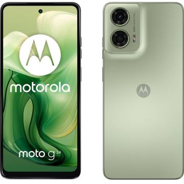 Smartphone Motorola Moto G24, 128GB, 4GB RAM, Dual SIM, 4G, Tri-Camera, Ice Green