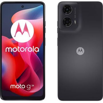 Smartphone Motorola Moto G24, 128GB, 4GB RAM, Dual SIM, 4G, Tri-Camera, Matte Charcoal