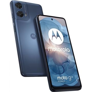 Smartphone Motorola Moto G24 Power, Baterie 6000 mAh, 256GB, 8GB RAM, Dual SIM, 4G, Tri-Camera, Ink Blue