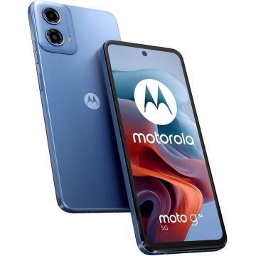 Smartphone Motorola Moto G34, 128GB, 8GB RAM, Dual SIM, 5G, Tri-Camera, Ice Blue
