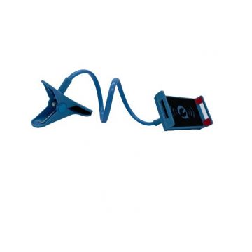 Suport Brat Flexibil Pentru Telefon, Rotire 360 ,Prindere Clema,Albastru