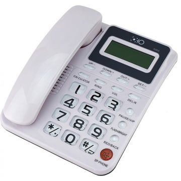 Telefon fix 5005A ID apelant FSK/DTMF Calculator Calendar Memorie Alb