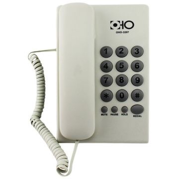 Telefon fix analogic 3026A 16 taste Functie mute pause redial hold Alb