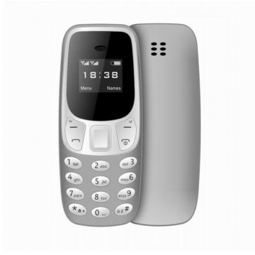 Telefon Mobil Mini GSM, Dual SIM, Bluetooth, Ecran OLED, Model Clasic, Baterie 380mAh,BM10, Gri