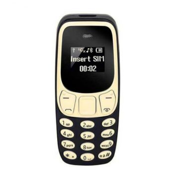 Telefon Mobil Mini GSM, Dual SIM, Bluetooth, Ecran OLED, Model Clasic, Baterie 380mAh,BM10, Negru