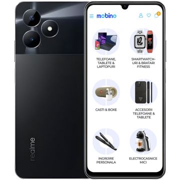 Telefon mobil Realme C51, 4G, 128GB, 4GB RAM, Dual-SIM, Negru