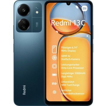 Xiaomi Telefon Mobil Xiaomi Redmi 13C, Procesor Mediatek MT6769Z Helio G85, IPS LCD Capacitive touchscreen 6.74, 8GB RAM, 256GB Flash, Camera Tripla 50+2+0.08MP, Wi-Fi, 4G, Dual Sim, Android, Albastru