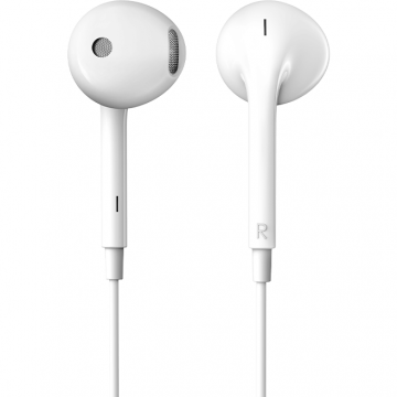 Casti Audio cu Fir P180 Plus Microfon Jack 3.5MM Alb