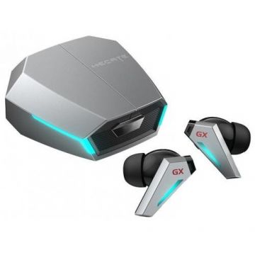 Casti Wireless Gaming Intraauriculare - Butoni Utilizare Multimedia Smartphone Microfon pe Casca Bluetooth 5.0 RGB ANC USB-C Gri