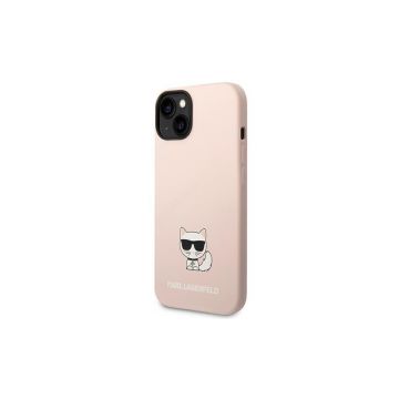 Husa Profesionala Karl Lagerfeld pentru iPhone 14 Plus, Roz Pal Silicon KLHCP14MSLCTPI