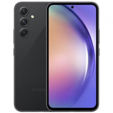 Samsung duplicat-Telefon Mobil Samsung Galaxy A54, Procesor Exynos 1380 Octa-Core, Super AMOLED touchscreen 6.4, 8GB RAM, 128GB Flash, Camera Tripla 50+12+5MP, Wi-Fi, 5G, Dual Sim, Android, Negru