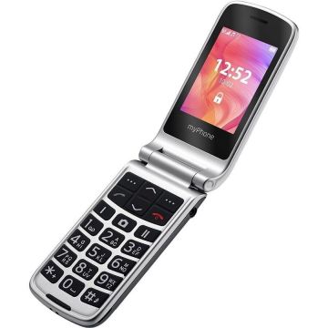Telefon Mobil Rumba 2 Cu Clapeta Single Sim 2G 0.3Mp 800mAh Negru/Argintiu