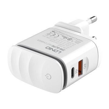 Wall Charger Ldnio A2423c Usb, Usb-c + Lightning Cable