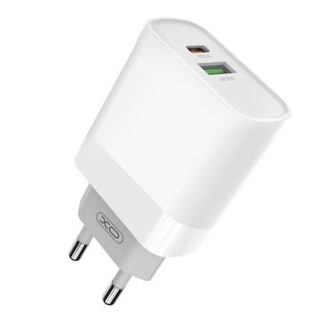 Incarcator de perete cu + cablu USB-c Xo L64 20w, Qc3.0, Pd (alb)