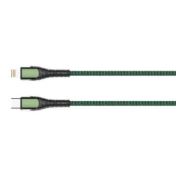 Cablu de 2m USB-C/Lightning, de culoare verde