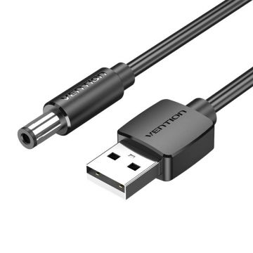 Cablu de alimentare Usb 2.0 la DC 5.5mm mufă baril 5v Vention Ceybd 0,5m (negru)