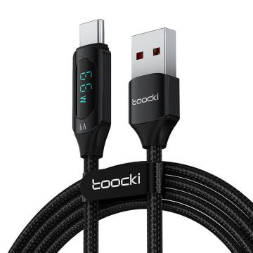Cablu de încărcare Toocki USB A-c, 1m, 66w (negru)