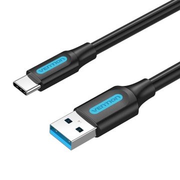 Cablu de ventilație USB 3.0 A la USB-c Cozbf 3a 1m PVC negru