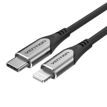 Cablu Usb-c 2.0 Do Lightning Vention Tachf Mfi 3a 1m (gri)