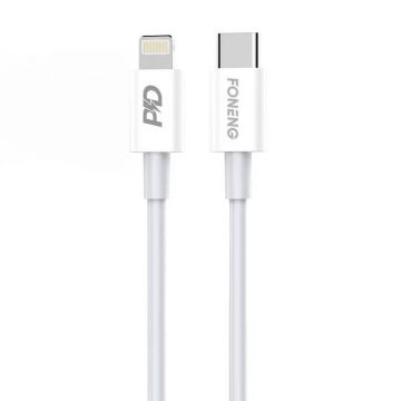 Cablu USB-c pentru iluminat Foneng X31, 20w 1m (alb)