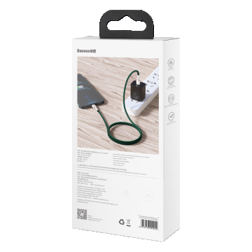 Cablu USB-c pentru Lightning Baseus Cafule, Pd, 20w, 1m (verde)