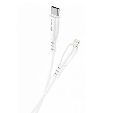 Cablu USB-c Tolightning Foneng X75, 3a, 1m (alb)
