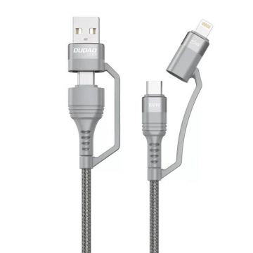 Cablu USB Dudao L20xs 4in1 Usb-c / Lightning / Usb-a 2.4a, 1m (gri)
