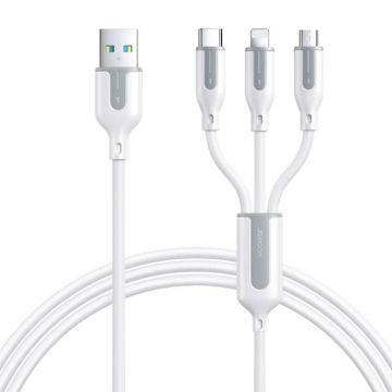 Cablu Usb Joyroom S-1t3018a15, 3 în 1, 3.5a/cablu 1,2m (alb)