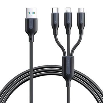 Cablu Usb Joyroom S-1t3018a15, 3 în 1, 3.5a/cablu 1,2m (negru)