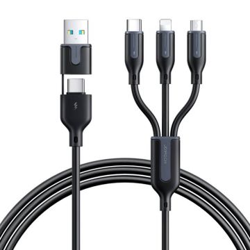 Cablu Usb Joyroom S-2t3018a15 5in1 Usb-c / Lightning / 3,5a /1,2 M (negru)