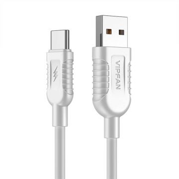 Cablu USB la USB-c Vipfan X04, 5a, 1,2 m (alb)