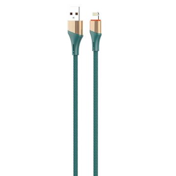 Cablu, USB - Lightning, 30w, 2m (verde) TPE/PVC.