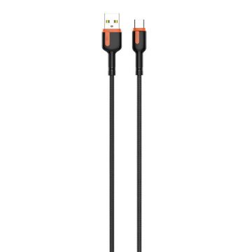 Cablu USB - USB-c 2m (negru-portocaliu) 2.4A