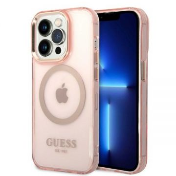 Etui Guess profesional pentru Iphone 14 Pro 6,1' roz.