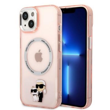 Husa Karl Lagerfeld iPhone 14 Roz Hardcase Magsafe