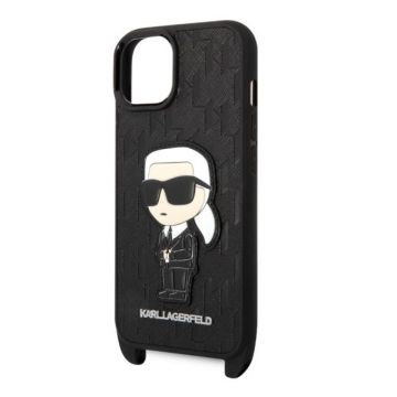 Husa Profesionala Karl Lagerfeld pentru iPhone 14 negru monograma