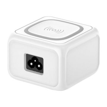 Încărcător inductiv 10w, 2x Usb + Usb-c, 18w (alb)