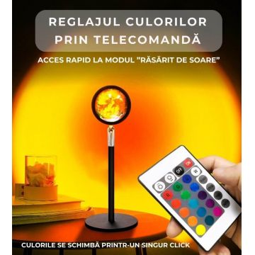 Lampa LED Smart Sunset cu proiectie ambientala 72DESI
