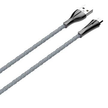 Led, cablu microusb de 1m, de culoare gri