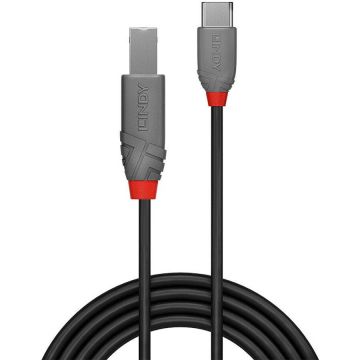 Lindy Cablu Lindy 1m USB 2.0 Tip A la Tip B, Anthra Line