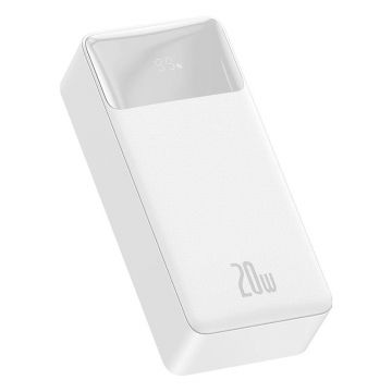 Powerbank de culoare alba, 30000mah, 18/20 W