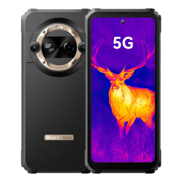 Telefon mobil Blackview BL9000 Pro Gold, 5G, Camera termica FLIR Lepton 3.5 MyFLIR Pro APP, 6.78 2.4K FHD+ 120Hz, 36GB RAM(12GB+24GB), 512GB ROM, Android 14, 50MP, 8800mAh, 120W, MediaTek