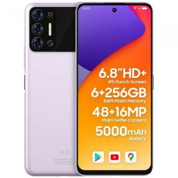 Telefon mobil iHunt S24 Ultra, Lavender, Dual SIM, 256GB, 6.8-inci, 6GB RAM, 4G