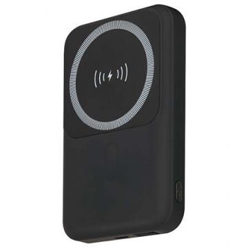 Baterie Externa 10000mAh Inel Magnetic Incarcare Wireless - Negru