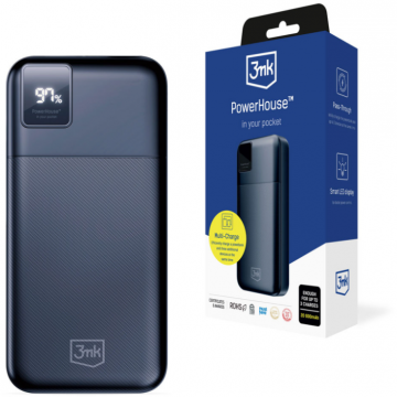 Baterie Externa PowerHouse 20000mAh 22.5W QC + PD 1 x USB-A - 1 x USB-C Negru