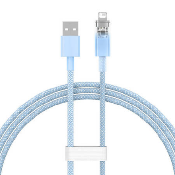 Cablu de încărcare rapidă Explorer USB la Lightning 2.4a 1m (albastru)